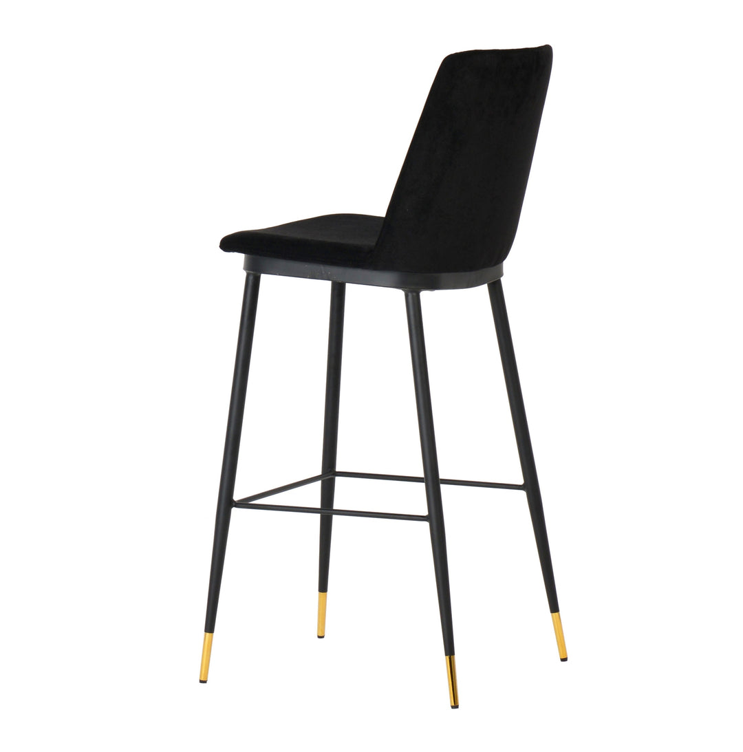 Alexa Black Velvet Counter Stool - Set of 2