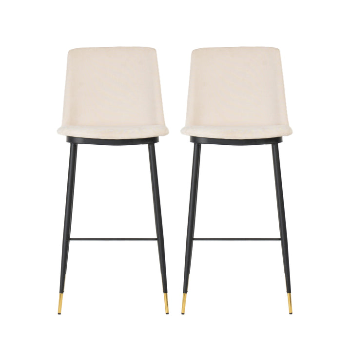 Alexa Cream Velvet Counter Stool - Set of 2