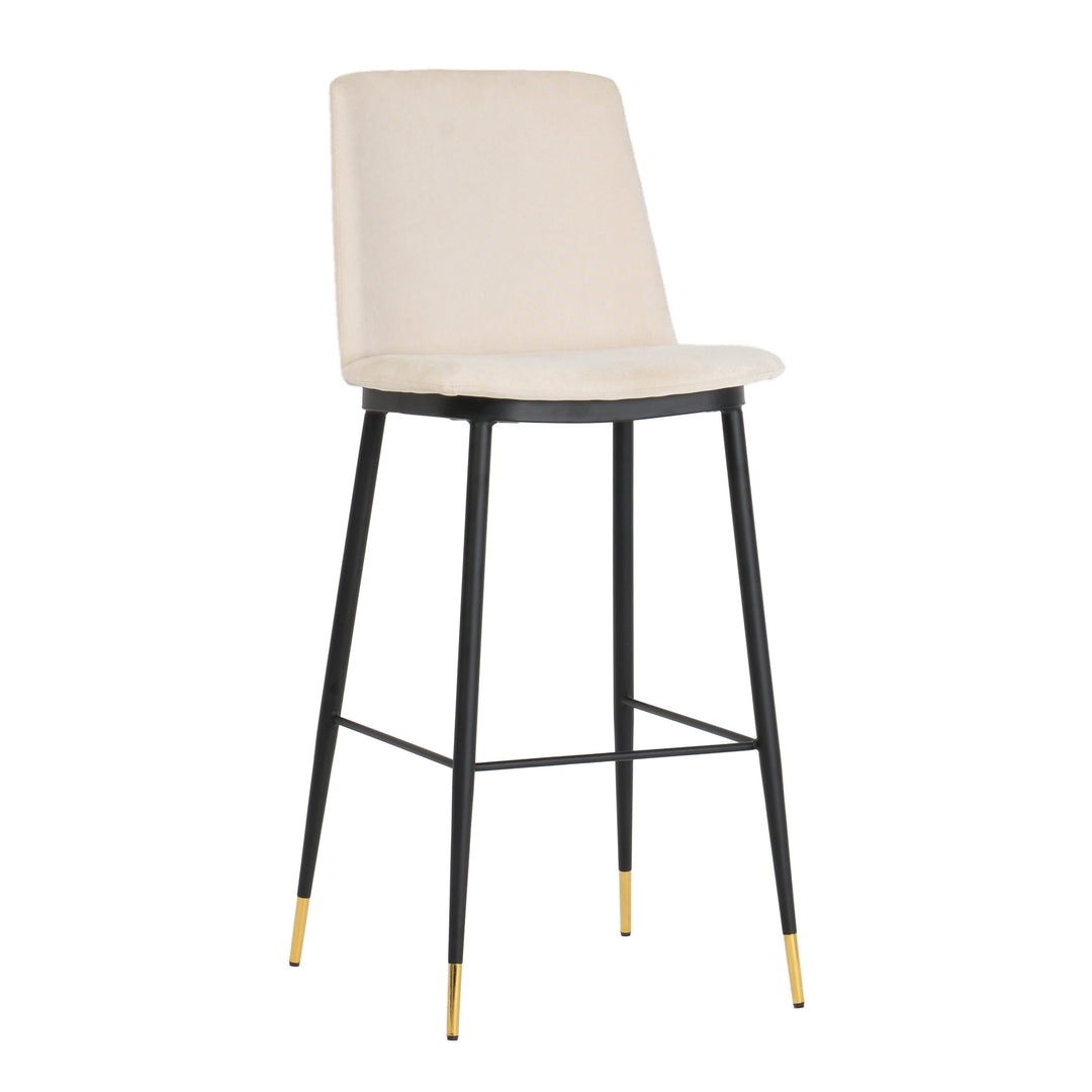 Alexa Cream Velvet Counter Stool - Set of 2
