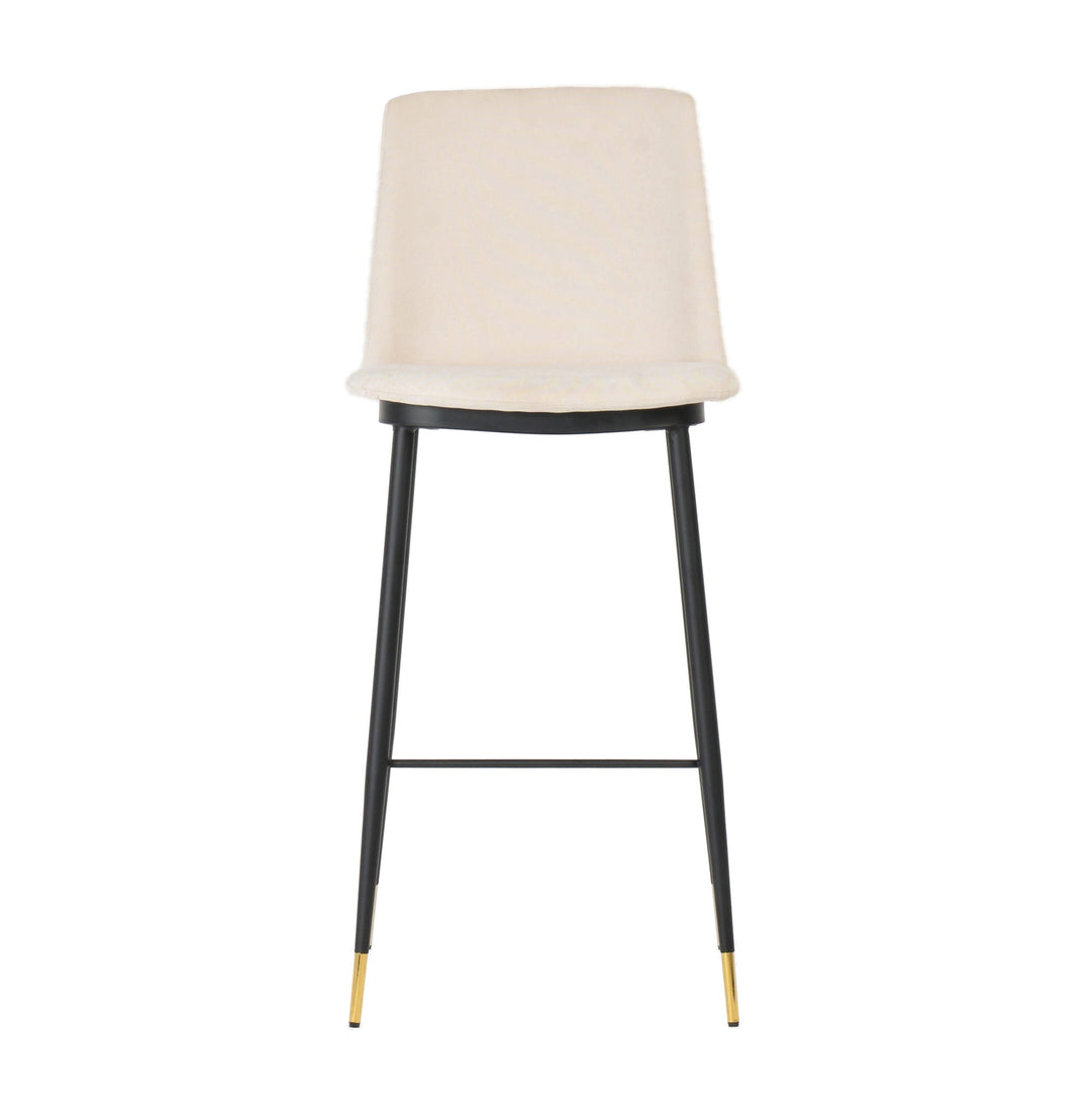 Alexa Cream Velvet Counter Stool - Set of 2