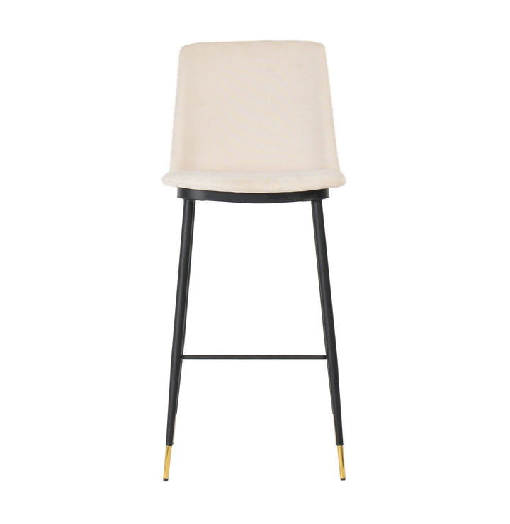 Alexa Cream Velvet Counter Stool - Set of 2