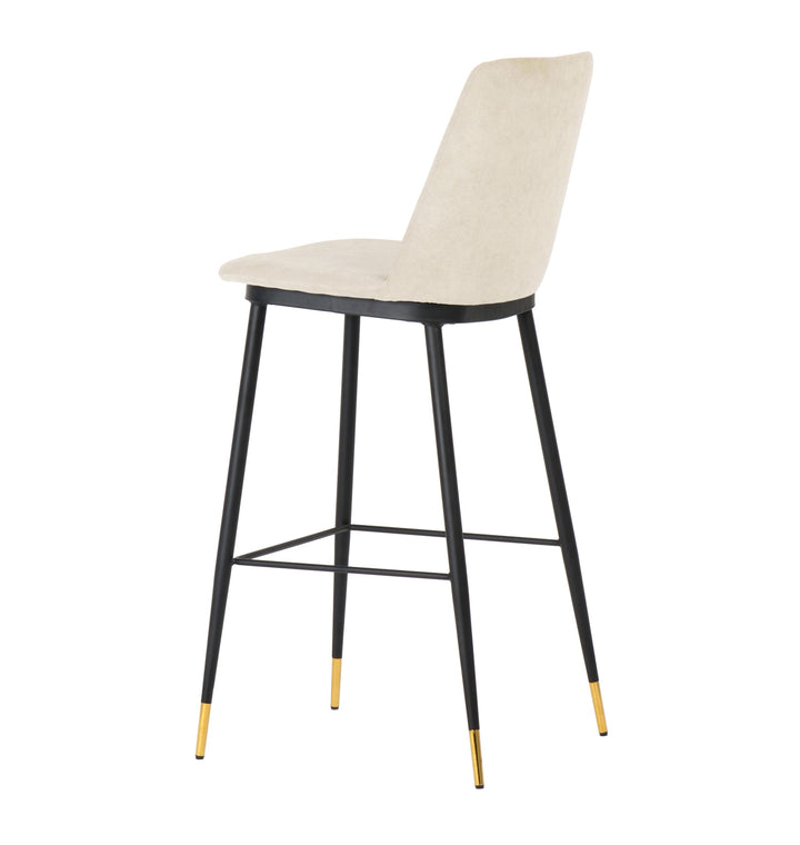 Alexa Cream Velvet Counter Stool - Set of 2