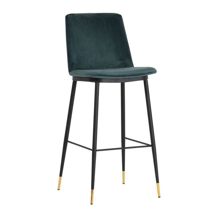 Alexa Green Velvet Counter Stool - Set of 2