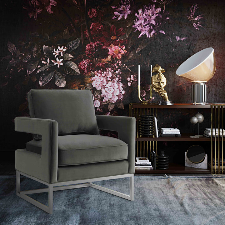 Asher Grey Velvet Chair