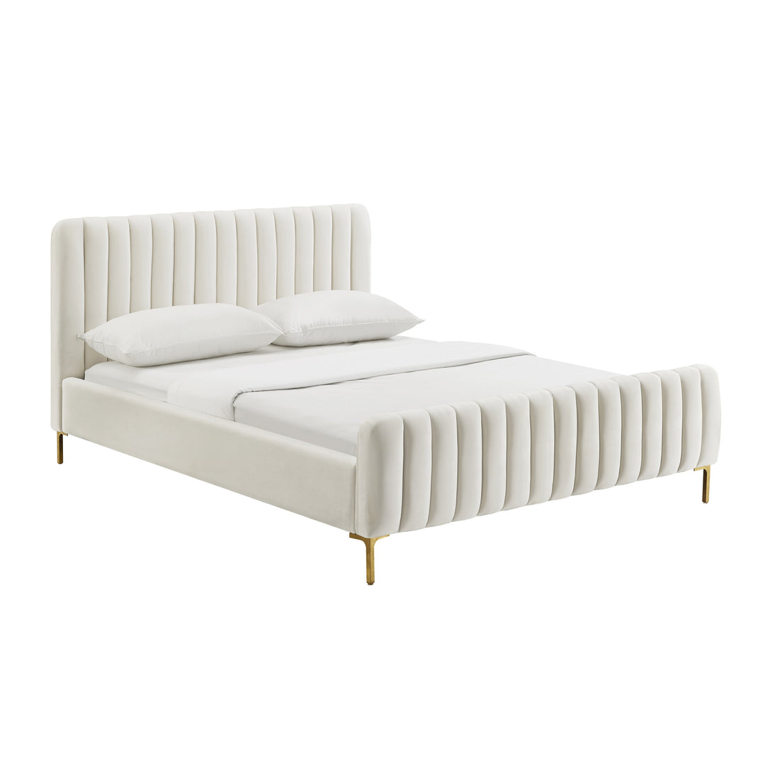 Athena Queen Bed - Cream