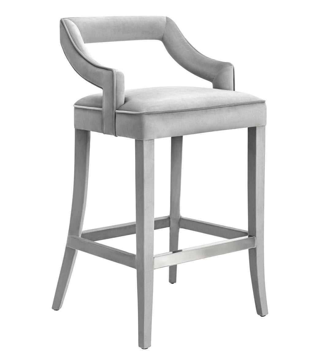 Audrey Grey Velvet Counter Stool