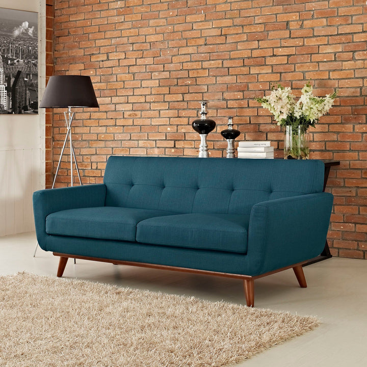 Gage Fabric Loveseat - Azure