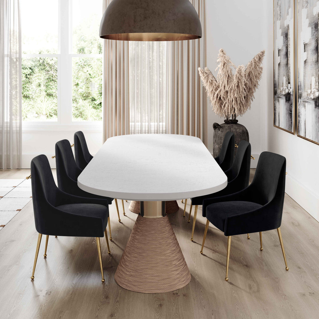 Bianca Black Velvet Side Chair