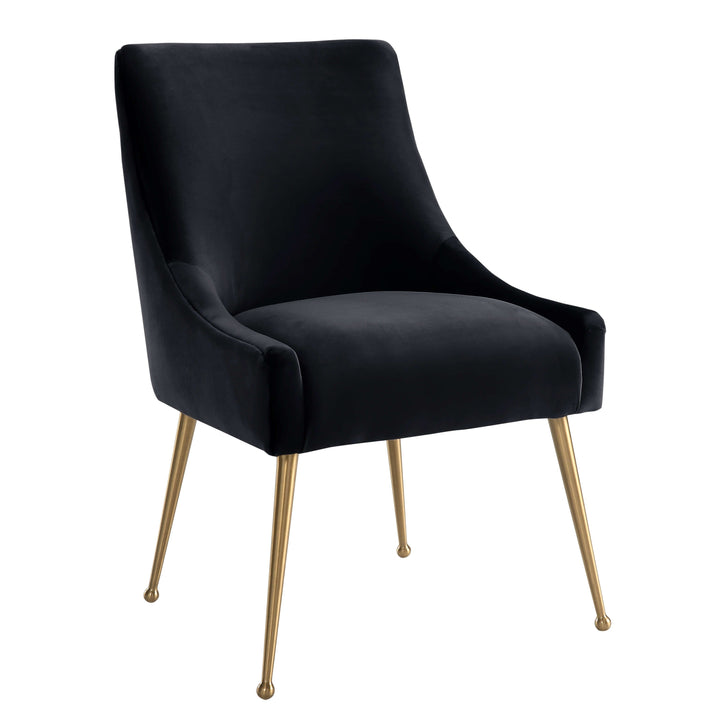 Bianca Black Velvet Side Chair