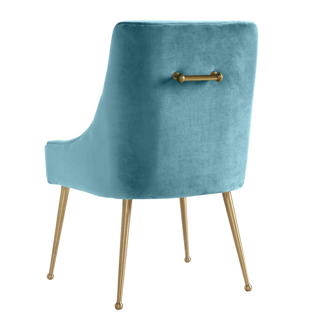 Bianca Sea Blue Velvet Side Chair