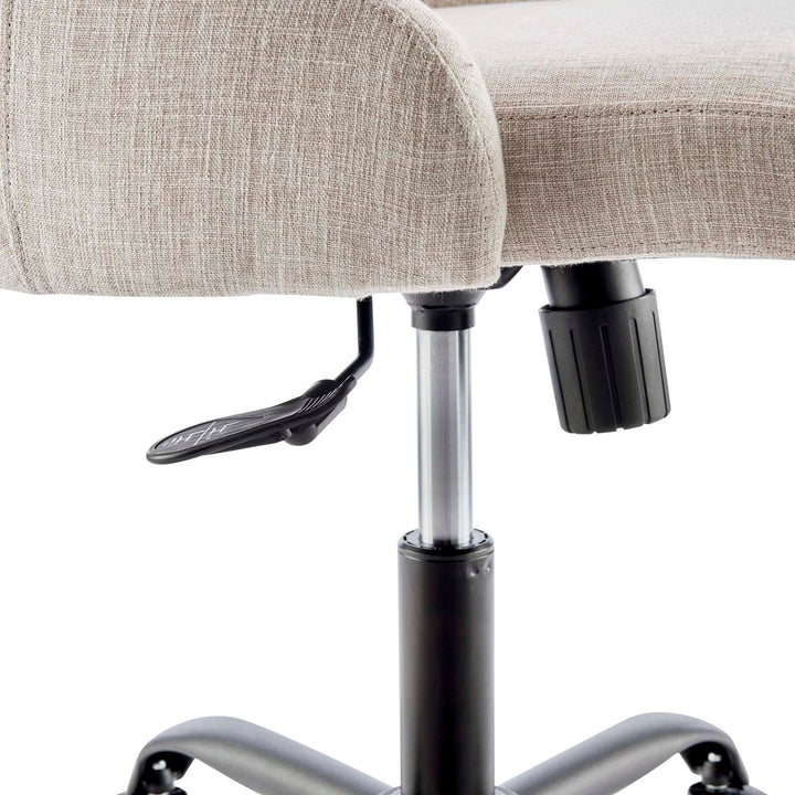 Nate Swivel Upholstered Office Chair - Beige