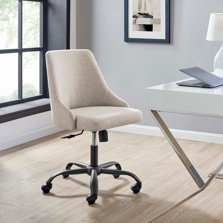 Nate Swivel Upholstered Office Chair - Beige