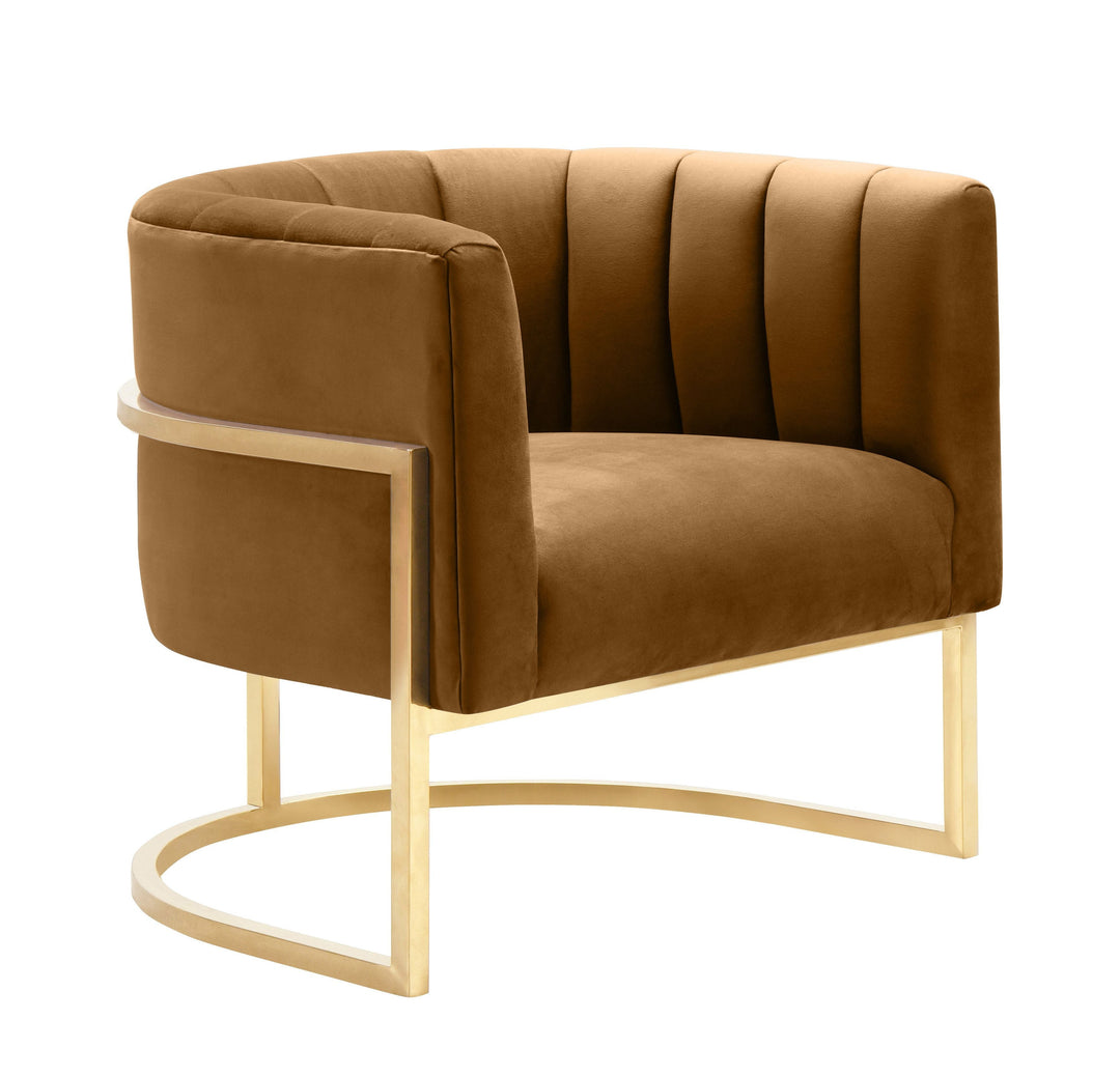 Blossom Cognac Velvet Chair