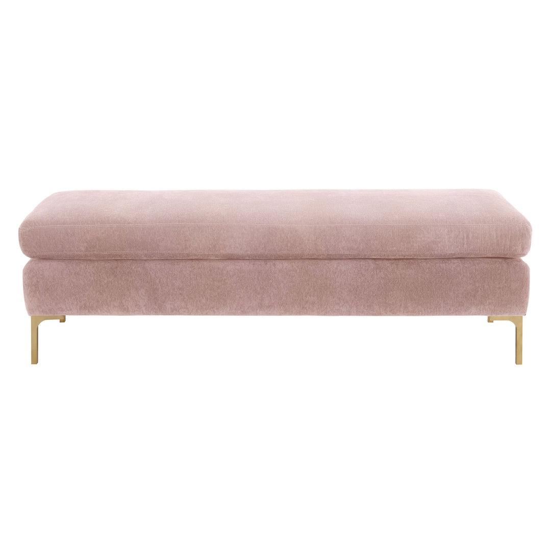 Blossom Crushed Velvet Bench - Blush