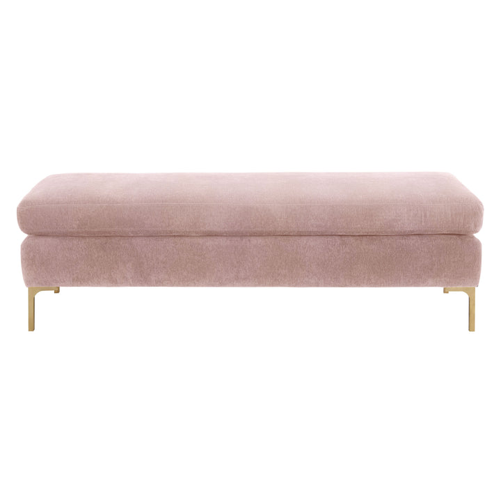 Blossom Crushed Velvet Bench - Blush