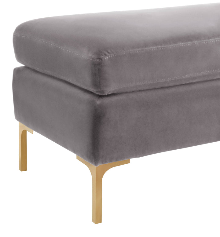 Blossom Crushed Velvet Bench - Grey