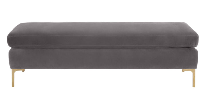 Blossom Crushed Velvet Bench - Grey