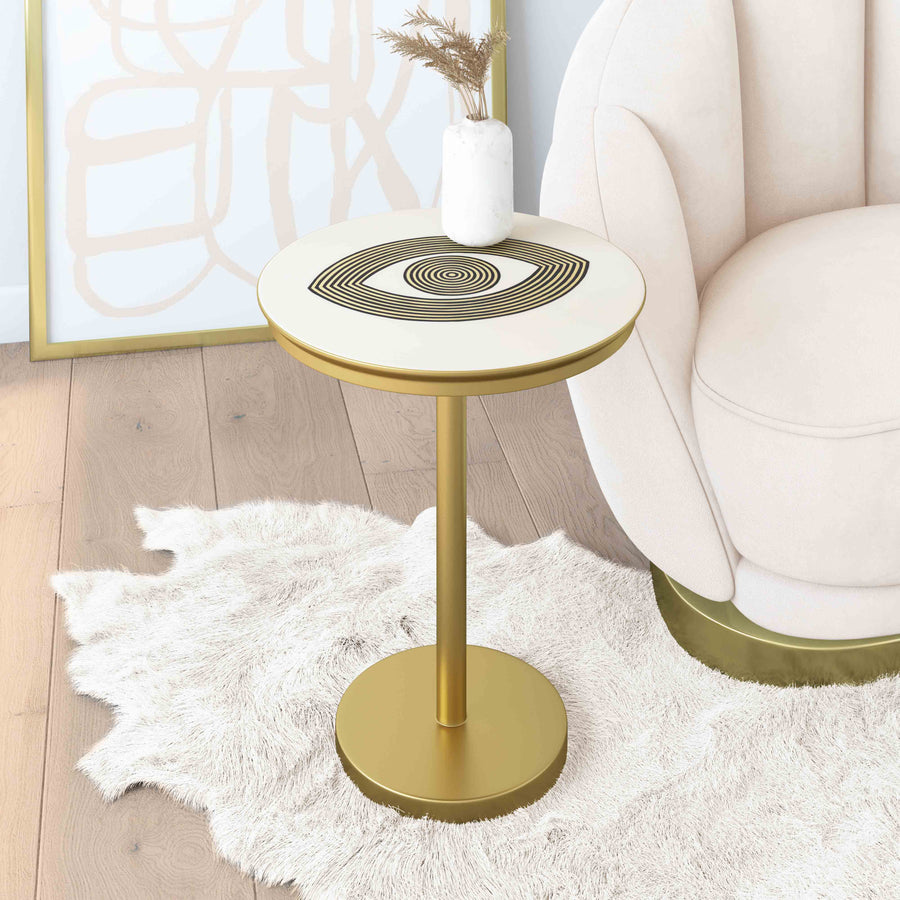 Brass Eye Accent Table