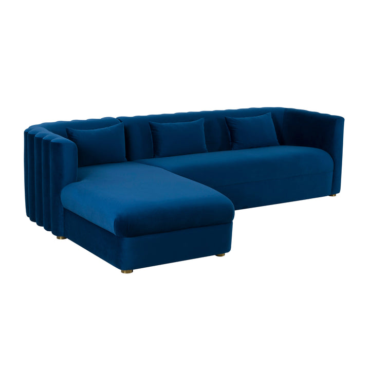 Catherine Navy Velvet Sectional LAF