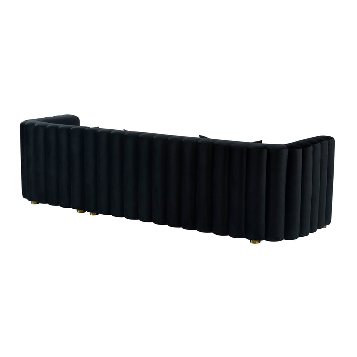 Catherine Charcoal Black Velvet Sectional RAF