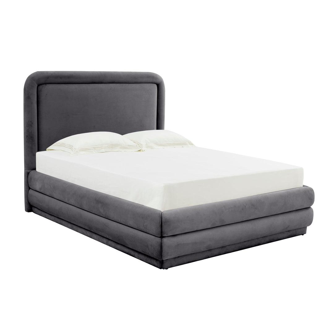 Celeste Dark Grey Velvet Bed-King