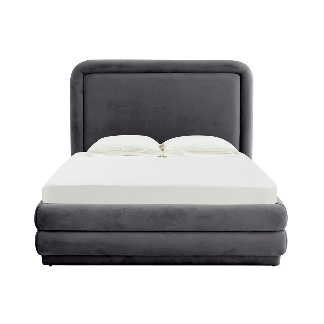 Celeste Dark Grey Velvet Bed-King