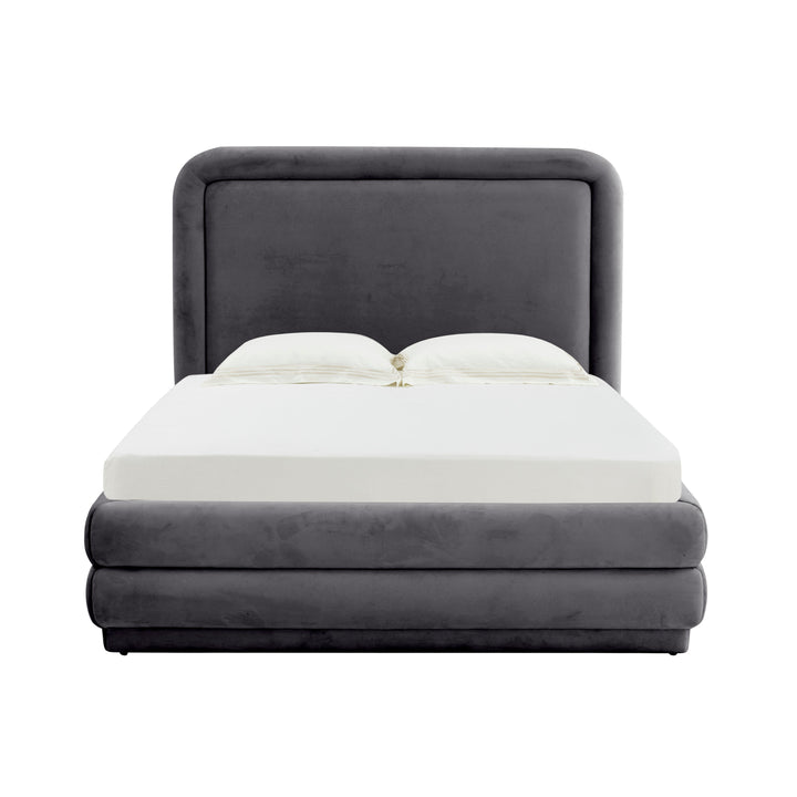Celeste Dark Grey Velvet Bed-King