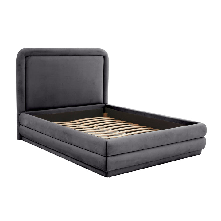 Celeste Dark Grey Velvet Bed-King