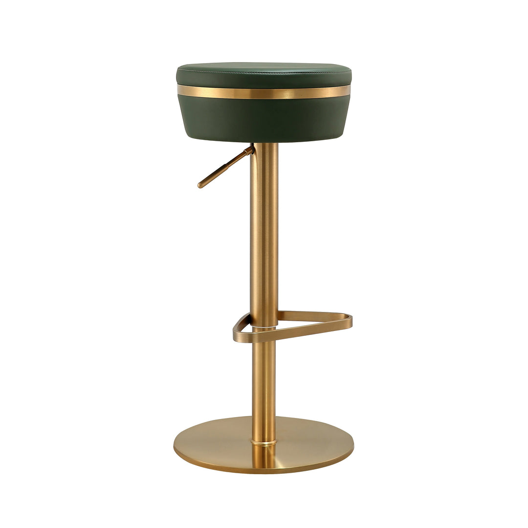 Celestial Malachite Green and Gold Adjustable Stool