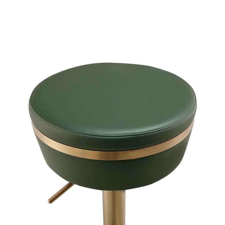 Celestial Malachite Green and Gold Adjustable Stool