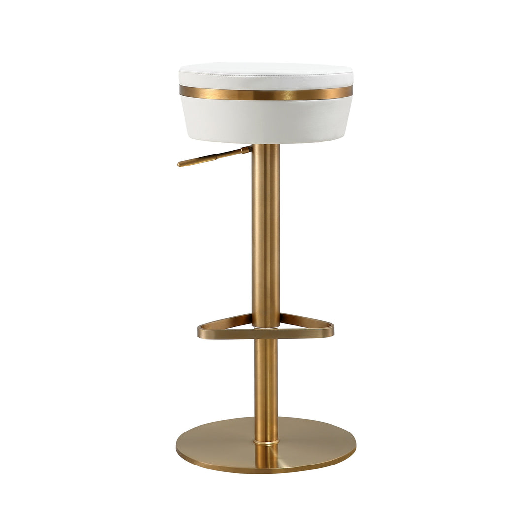 Celestial White And Gold Adjustable Stool