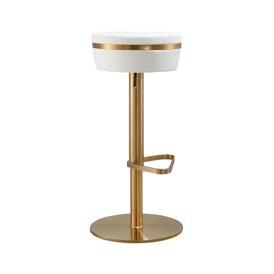 Celestial White And Gold Adjustable Stool