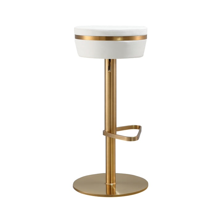 Celestial White And Gold Adjustable Stool