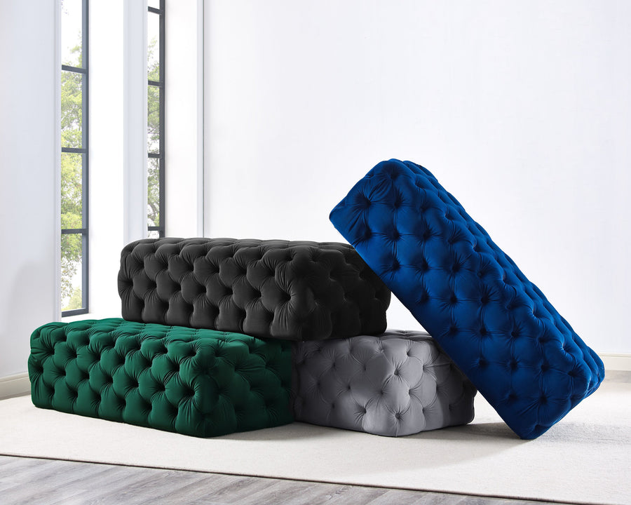 Chloe Jumbo Black Velvet Ottoman