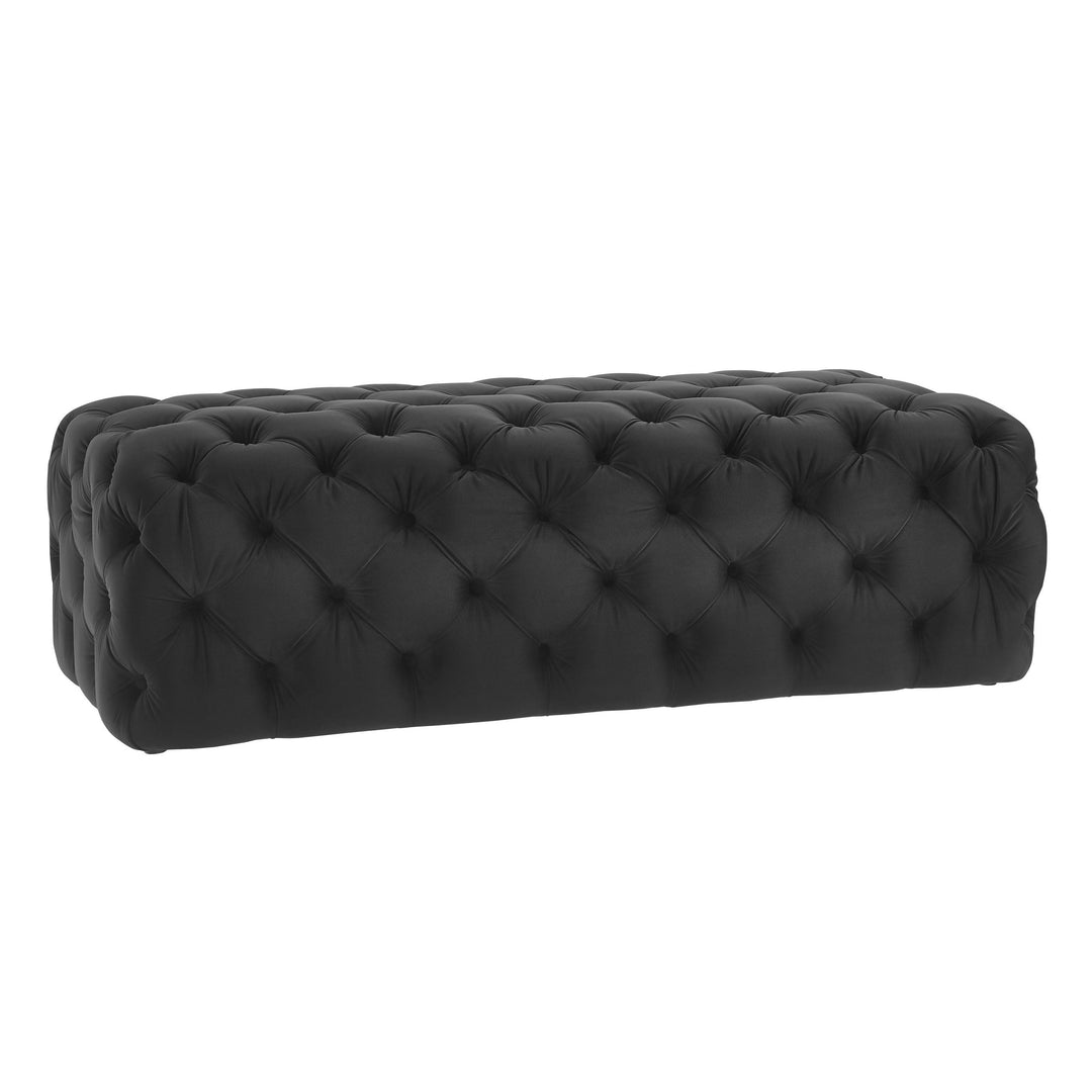 Chloe Jumbo Black Velvet Ottoman