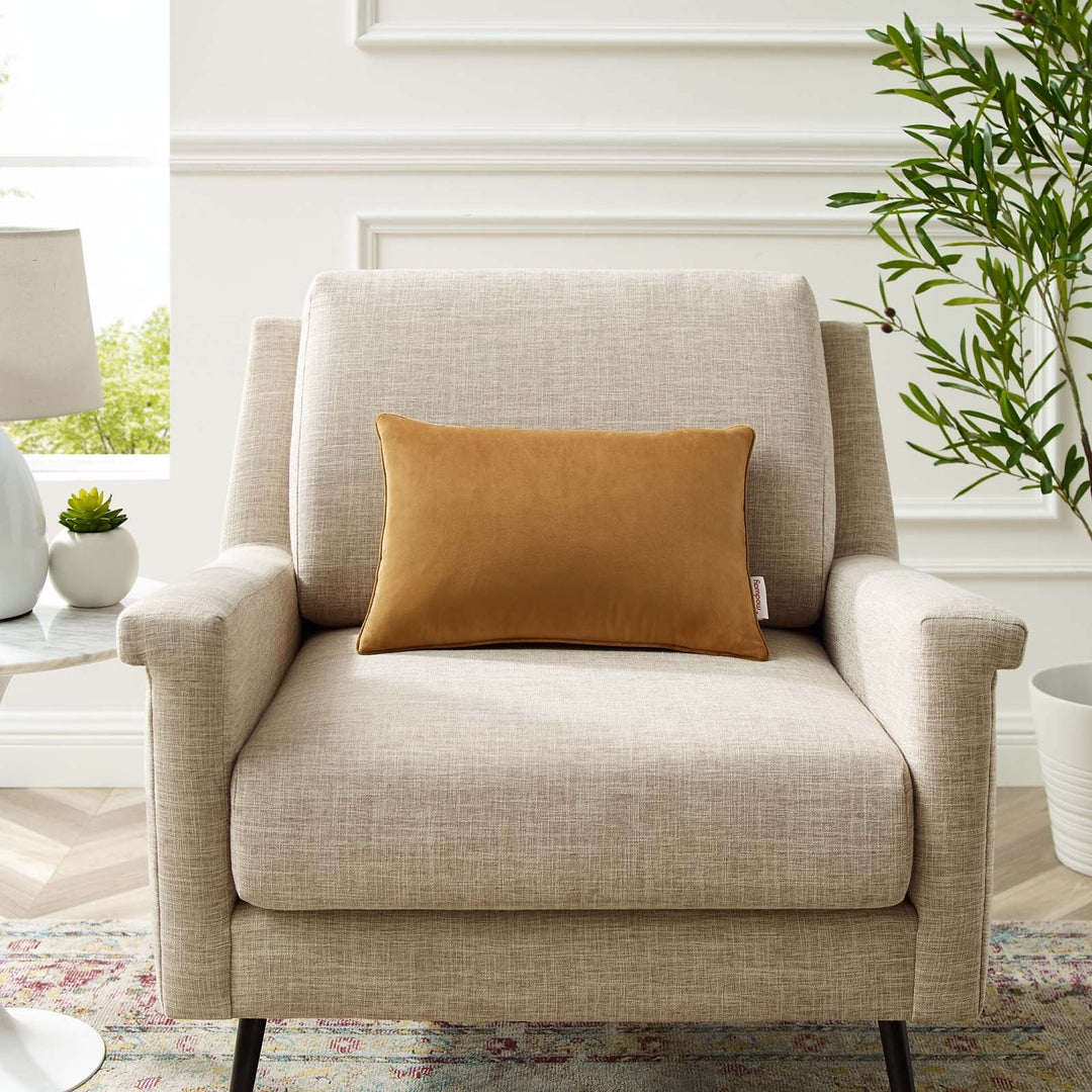 Nance Lumbar Throw Pillow with Insert 18"x12" - Cognac