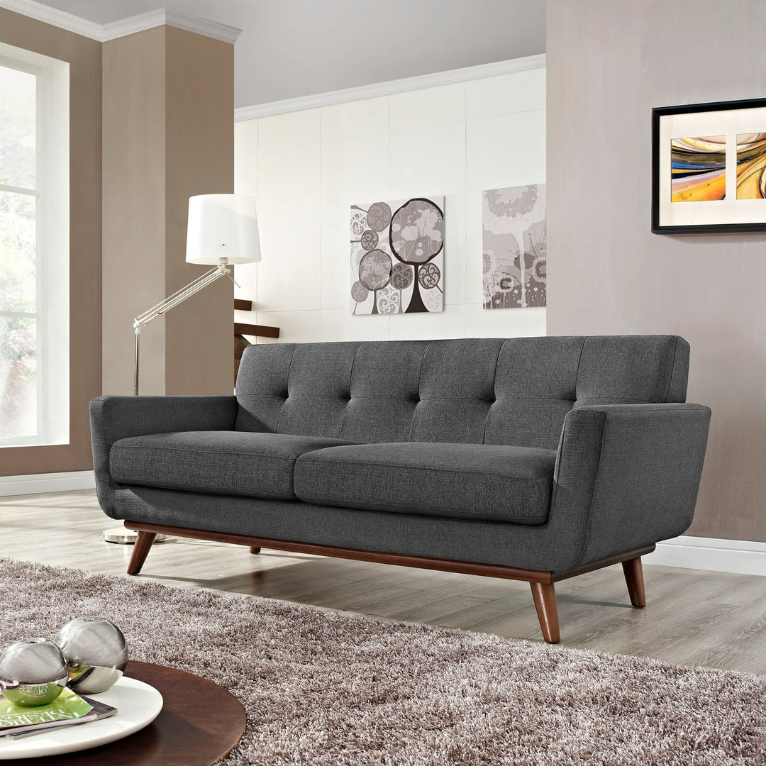 Gage Fabric Loveseat - Gray