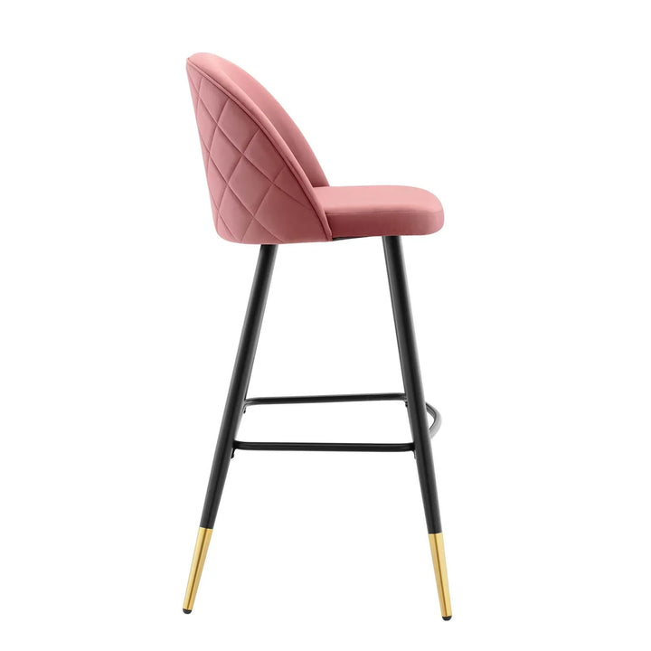 Rolica Performance Velvet Bar Stools - Set Of 2