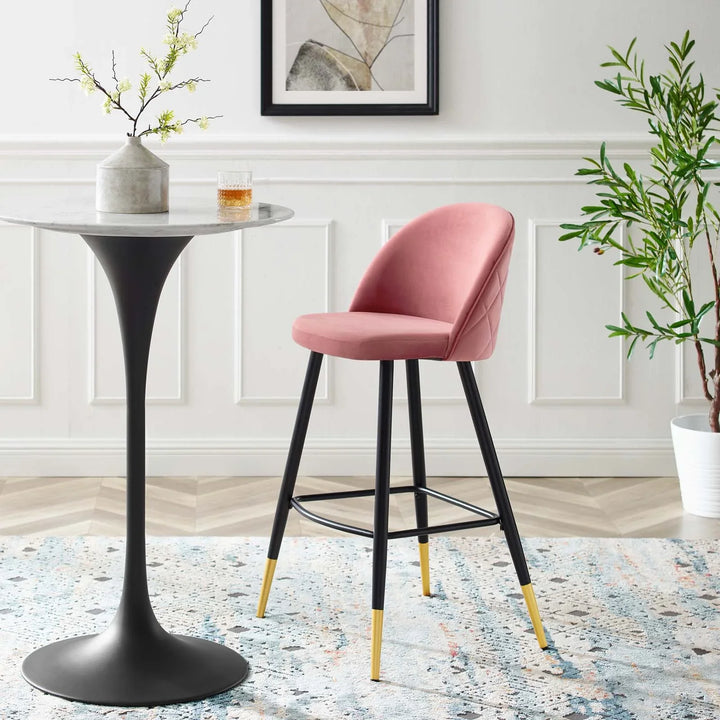 Rolica Performance Velvet Bar Stools - Set Of 2
