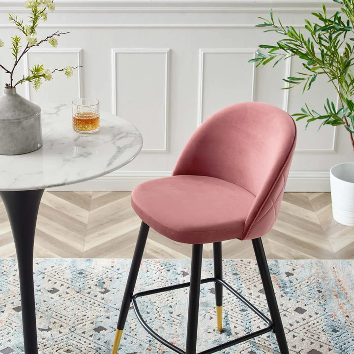 Rolica Performance Velvet Bar Stools - Set Of 2