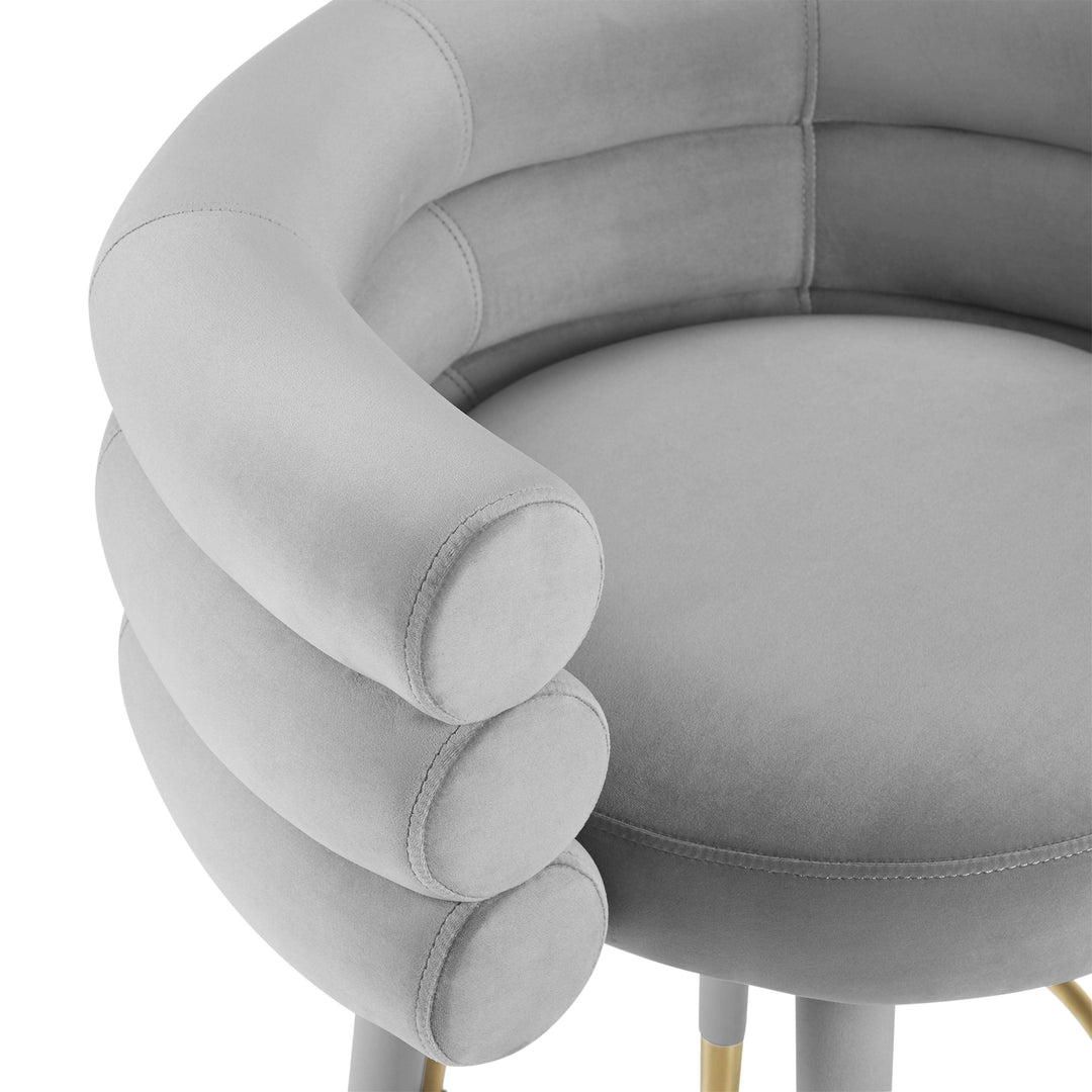 Elizabeth Grey Velvet Counter Stool