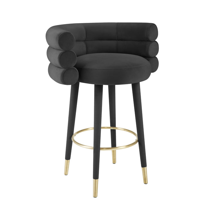 Elizabeth Black Velvet Bar Stool