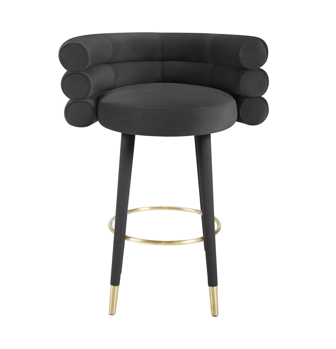 Elizabeth Black Velvet Bar Stool