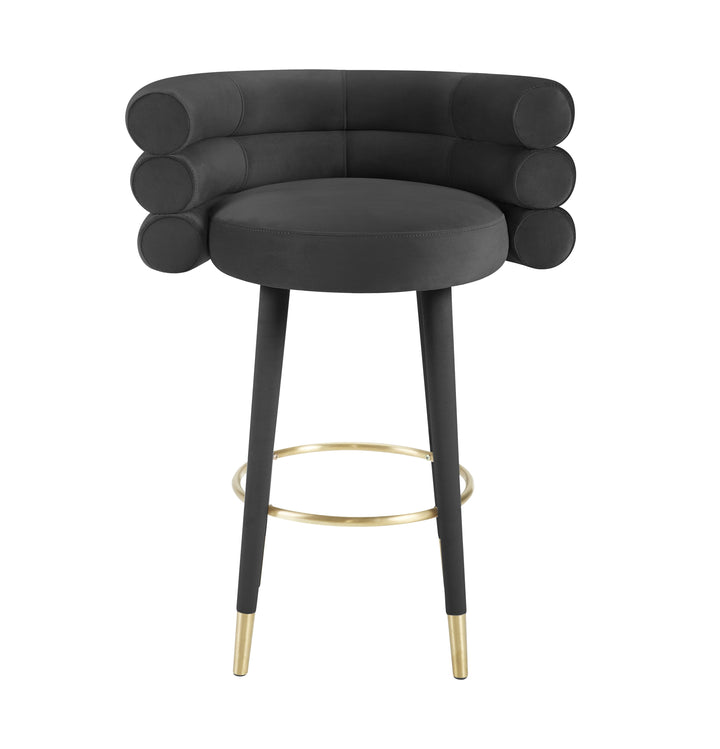 Elizabeth Black Velvet Bar Stool