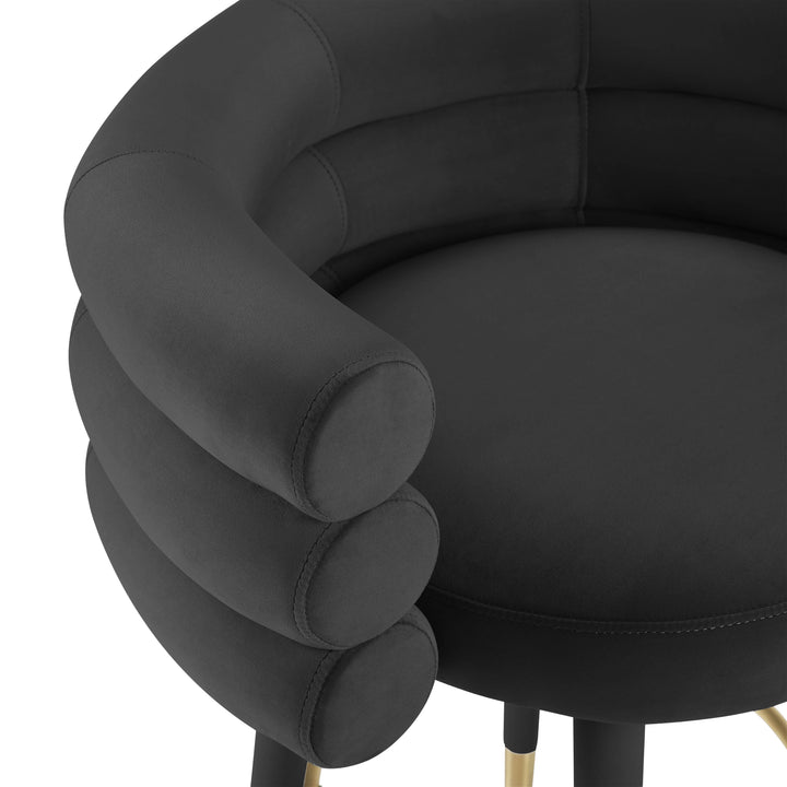 Elizabeth Black Velvet Bar Stool