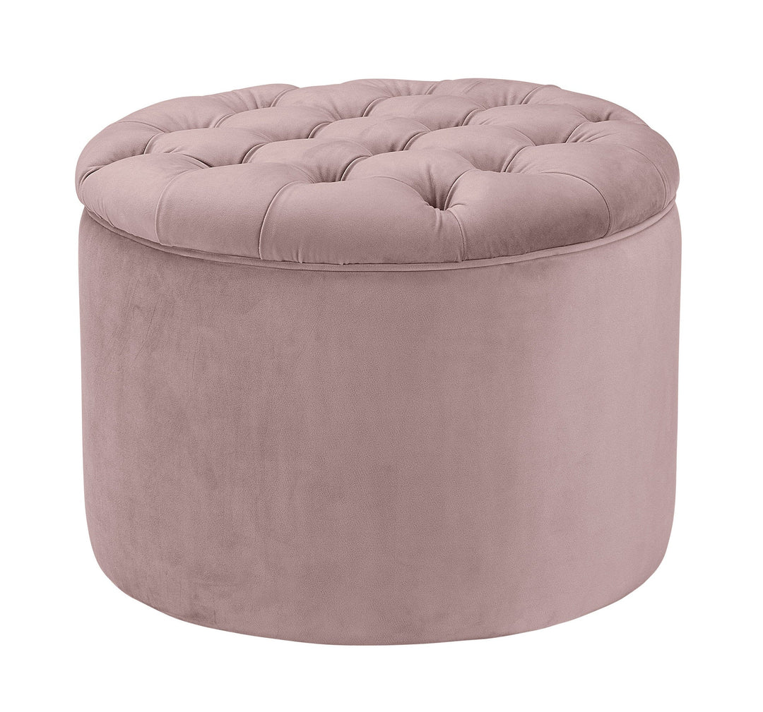 Empress Blush Velvet Storage Ottoman
