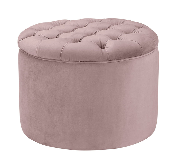 Empress Blush Velvet Storage Ottoman