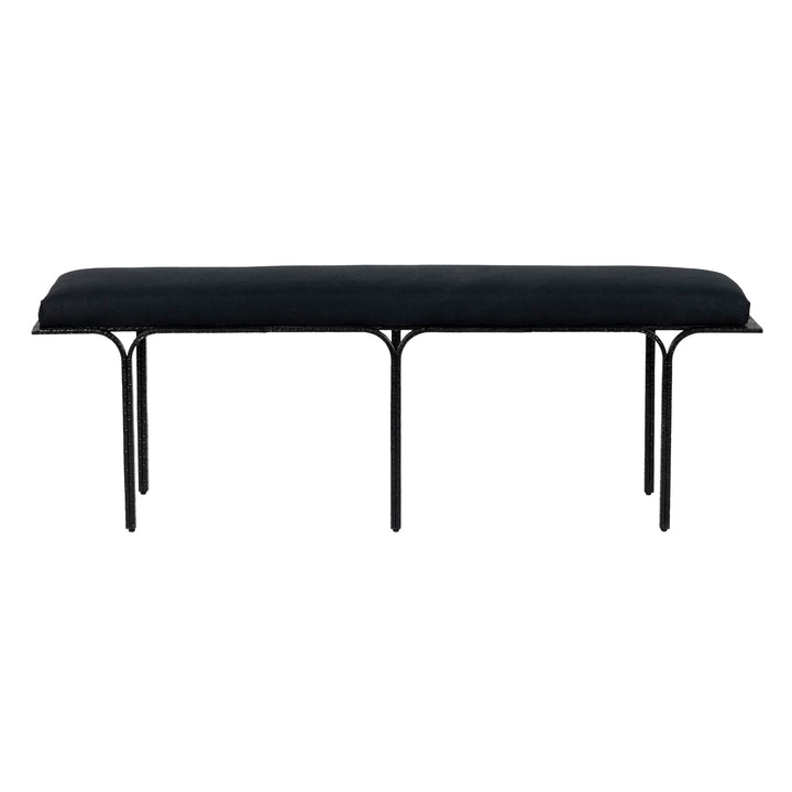 Flynn Black Linen Bench