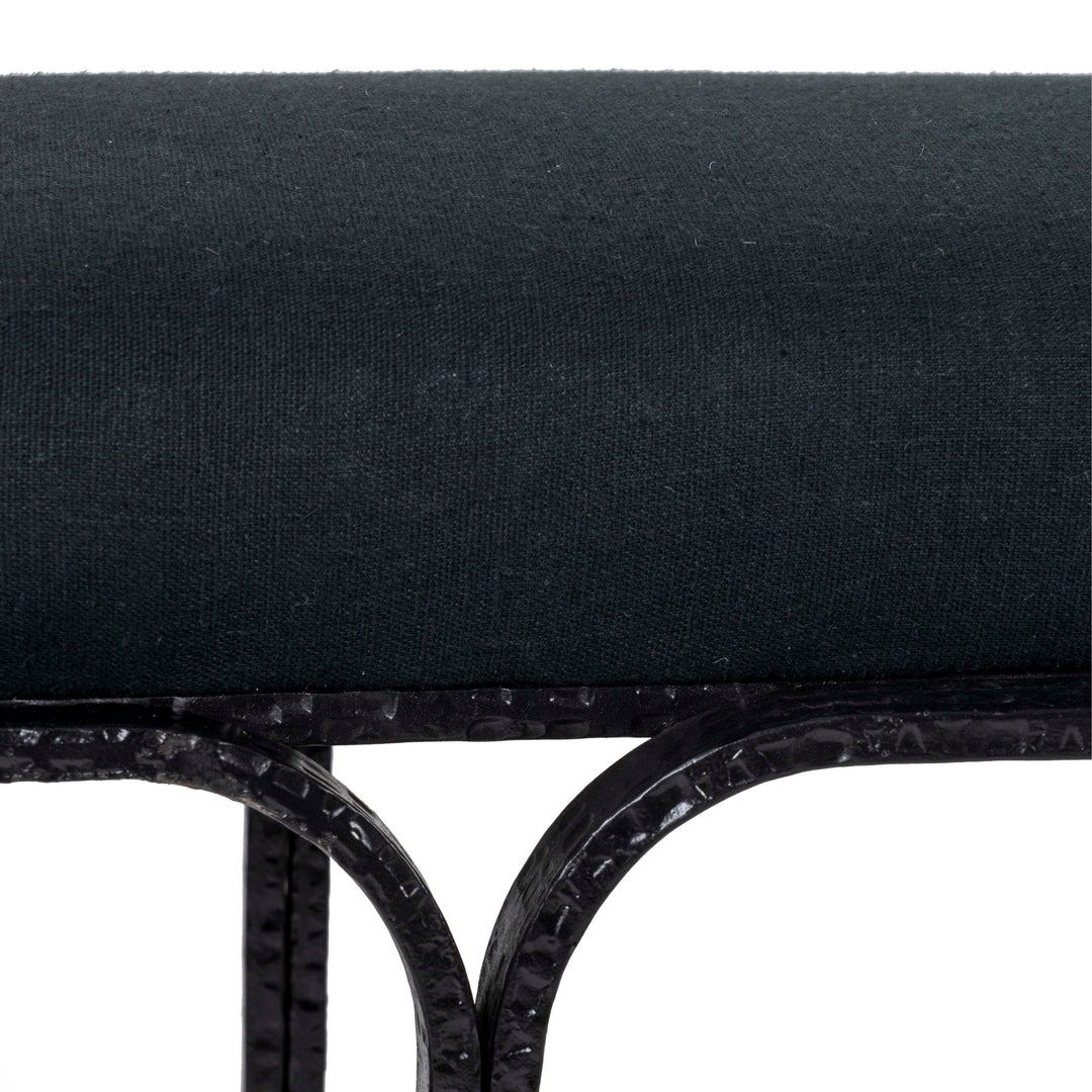 Flynn Black Linen Bench