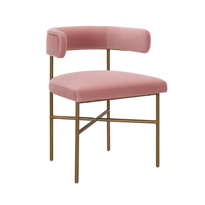 Grace Performance Velvet Chair In Blush